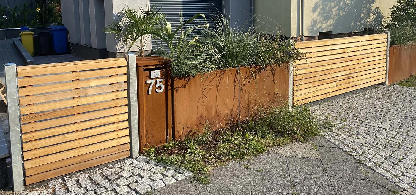 Corten стомана в предната градина: вдъхновение и идеи